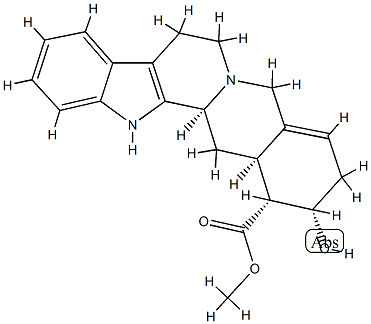 (16α,17α)-19,20-Didehydro-17-hydroxyyohimban-16-carboxylic acid methyl ester结构式