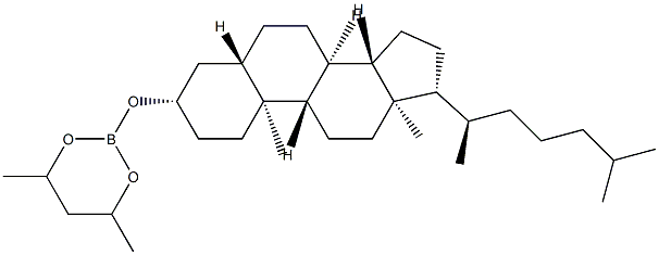 2-[(5α-Cholestan-3β-yl)oxy]-4,6-dimethyl-1,3,2-dioxaborinane结构式