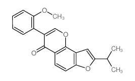 3-(2-methoxyphenyl)-8-propan-2-ylfuro[2,3-h]chromen-4-one结构式