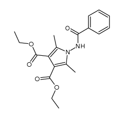 1-benzoylamino-2,5-dimethyl-pyrrole-3,4-dicarboxylic acid diethyl ester结构式