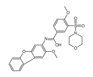 Benzamide, 4-methoxy-N-(2-methoxy-3-dibenzofuranyl)-3-(4-morpholinylsulfonyl)- (9CI)结构式