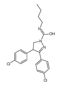 N-butyl-4,5-bis(4-chlorophenyl)-3,4-dihydropyrazole-2-carboxamide结构式