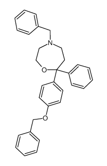 4-benzyl-7-(4-benzyloxy-phenyl)-7-phenyl-[1,4]oxazepane结构式