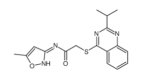 Acetamide, 2-[[2-(1-methylethyl)-4-quinazolinyl]thio]-N-(5-methyl-3-isoxazolyl)- (9CI) structure