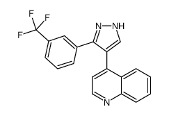 4-[5-[3-(trifluoromethyl)phenyl]-1H-pyrazol-4-yl]quinoline Structure