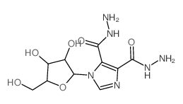 1-[3,4-dihydroxy-5-(hydroxymethyl)oxolan-2-yl]imidazole-4,5-dicarbohydrazide结构式