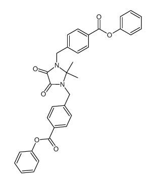 4,4'-(2,2-dimethyl-4,5-dioxo-imidazolidine-1,3-diyldimethyl)-bis-benzoic acid diphenyl ester结构式