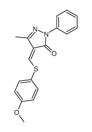 4-(4-methoxy-phenylsulfanylmethylene)-5-methyl-2-phenyl-2,4-dihydro-pyrazol-3-one结构式
