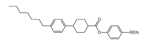 4-(4-Heptyl-phenyl)-cyclohexanecarboxylic acid 4-cyano-phenyl ester Structure