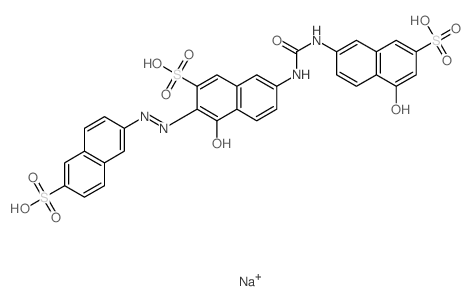 2-Naphthalenesulfonic acid, 4-hydroxy-7-((((5-hydroxy-7-sulfo-2-naphthalenyl)amino)carbonyl)amino)-3-((6-sulfo-2-naphthalenyl)azo)-, trisodium salt结构式