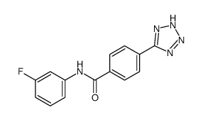 N-(3-fluorophenyl)-4-(2H-tetrazol-5-yl)benzamide结构式