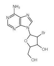 5-(6-aminopurin-9-yl)-4-bromo-2-(hydroxymethyl)oxolan-3-ol结构式