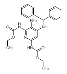 Carbamic acid,[3-amino-4-[(diphenylmethyl)amino]-2,6-pyridinediyl]bis-, diethyl ester (9CI) structure