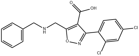 4-Isoxazolecarboxylic acid,3-(2,4-dichlorophenyl)-5-[[(phenylmethyl)amino]methyl]- structure