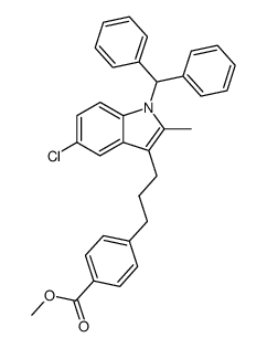 methyl 4-[3-[5-chloro-1-(diphenylmethyl)-2-methyl-1H-indol-3-yl]propyl]benzoate结构式