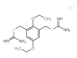 [3-(carbamimidoylsulfanylmethyl)-2,5-diethoxy-phenyl]methylsulfanylmethanimidamide Structure