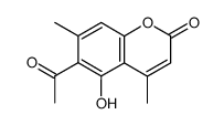 5-hydroxy-6-acetyl-4,7-dimethylcoumarin Structure