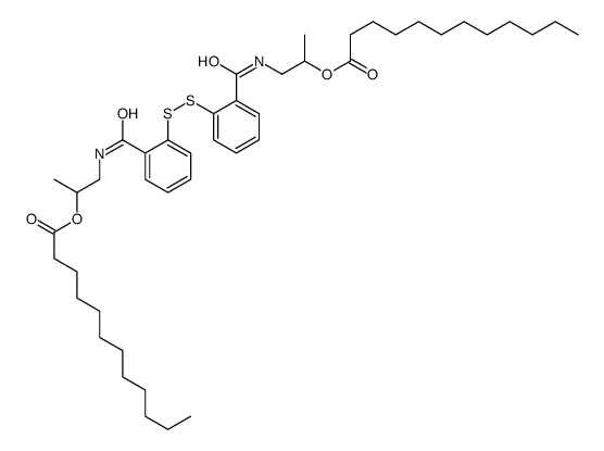 1-[[2-[[2-(2-dodecanoyloxypropylcarbamoyl)phenyl]disulfanyl]benzoyl]amino]propan-2-yl dodecanoate Structure