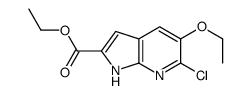 6-氯-5-乙氧基-1H-吡咯并[2,3-B]吡啶-2-羧酸乙酯结构式