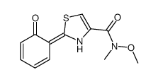 N-methoxy-N-methyl-2-(6-oxocyclohexa-2,4-dien-1-ylidene)-3H-1,3-thiazole-4-carboxamide结构式