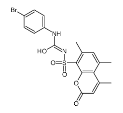 3-(4-bromophenyl)-1-(4,5,7-trimethyl-2-oxo-chromen-8-yl)sulfonyl-urea structure