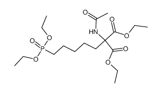 (N-acetylamino-6 bis-ethoxycarbonyl-6,6)-hexylphosphonate de diethyle结构式