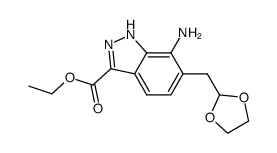 ethyl 7-amino-6-(1,3-dioxolan-2-ylmethyl)-1H-indazole-3-carboxylate结构式