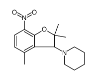 Piperidine, 1-(2,3-dihydro-2,2,4-trimethyl-7-nitro-3-benzofuranyl)结构式