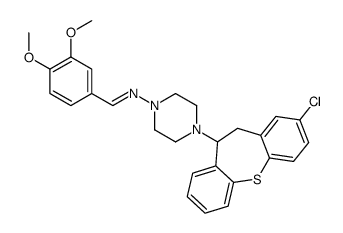 1-Piperazinamine, 4-(2-chloro-10,11-dihydrodibenzo(b,f)thiepin-10-yl)- N-((3,4-dimethoxyphenyl)methylene)- structure