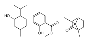 methyl 2-hydroxybenzoate,5-methyl-2-propan-2-ylcyclohexan-1-ol,(1R,4R)-4,7,7-trimethylbicyclo[2.2.1]heptan-3-one结构式