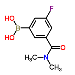 (3-(Dimethylcarbamoyl)-5-fluorophenyl)boronic acid structure