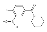 (2-Fluoro-5-(piperidine-1-carbonyl)phenyl)boronic acid structure