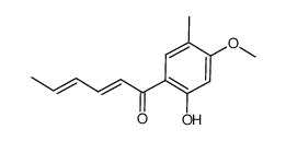 1-(2'-hydroxy-4'-methoxy-5'-methylphenyl)-(E,E)-2,4-hexadien-1-one结构式