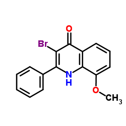 3-Bromo-8-methoxy-2-phenylquinolin-4-ol Structure