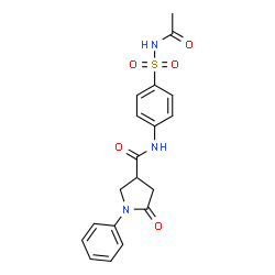 N-[4-(acetylsulfamoyl)phenyl]-5-oxo-1-phenylpyrrolidine-3-carboxamide structure