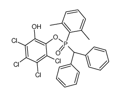 2-hydroxy-3,4,5,6,-tetrachlorophenyl-2,6-dimethylphenyl(diphenylmethyl) phosphinate Structure