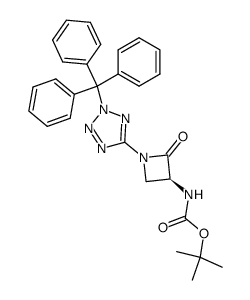 [(S)-2-Oxo-1-(2-trityl-2H-tetrazol-5-yl)-azetidin-3-yl]-carbamic acid tert-butyl ester Structure