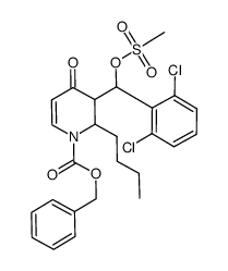 benzyl 2-butyl-3-((2,6-dichlorophenyl)((methylsulfonyl)oxy)methyl)-4-oxo-3,4-dihydropyridine-1(2H)-carboxylate Structure