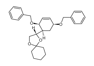 (2S)-2-[(1R,2S,5S)-2,5-bis-benzyloxy-cyclohex-3-enyl]-1,4-dioxa-spiro[4.5]decane Structure