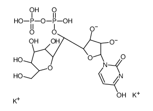 Uridine 5'-(trihydrogen diphosphate), mono-alpha-d-galactopyranosyl ester, dipotassium salt Structure