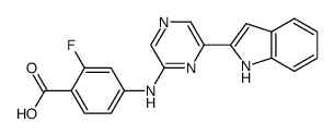 2-fluoro-4-{[6-(1H-indol-2-yl)pyrazin-2-yl]amino}benzoic acid结构式