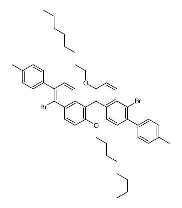 1-bromo-5-[5-bromo-6-(4-methylphenyl)-2-octoxynaphthalen-1-yl]-2-(4-methylphenyl)-6-octoxynaphthalene Structure