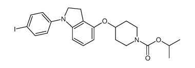 1-methylethyl 4-{[1-(4-iodophenyl)-2,3-dihydro-1H-indol-4-yl]oxy}-1-piperidinecarboxylate结构式