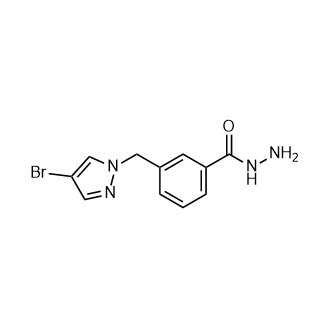 3-((4-溴-1H-吡唑-1-基)甲基)苯甲酰肼结构式