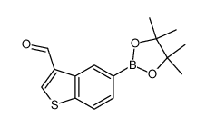 5-(4,4,5,5-tetramethyl-1,3,2-dioxaborolan-2-yl)benzo[b]thiophene-3-carbaldehyde结构式