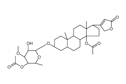 [(3R,6R)-6-[[(3S,5R,10S,13R,14S,17R)-14-acetyloxy-10,13-dimethyl-17-(5-oxo-2H-furan-3-yl)-1,2,3,4,5,6,7,8,9,11,12,15,16,17-tetradecahydrocyclopenta[a]phenanthren-3-yl]oxy]-5-hydroxy-4-methoxy-2-methyloxan-3-yl] acetate结构式