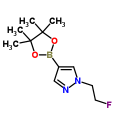 1-(2-氟乙基)-4-(4,4,5,5-四甲基-1,3,2-二氧硼杂环戊烷-2-基)-1H-吡唑结构式