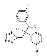 1,2-bis(3-chlorophenyl)-2-hydroxy-3-(1,2,4-triazol-1-yl)propan-1-one结构式