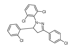 3-(2-chlorophenyl)-5-(4-chlorophenyl)-2-(2,6-dichlorophenyl)-3,4-dihydropyrazole结构式
