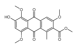 9,10-dioxo-6-hydroxy-1-methyl-3,5,8-trimethoxyanthracene-2-carboxylic acid methyl ester结构式